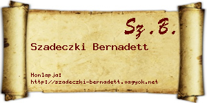 Szadeczki Bernadett névjegykártya