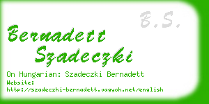 bernadett szadeczki business card